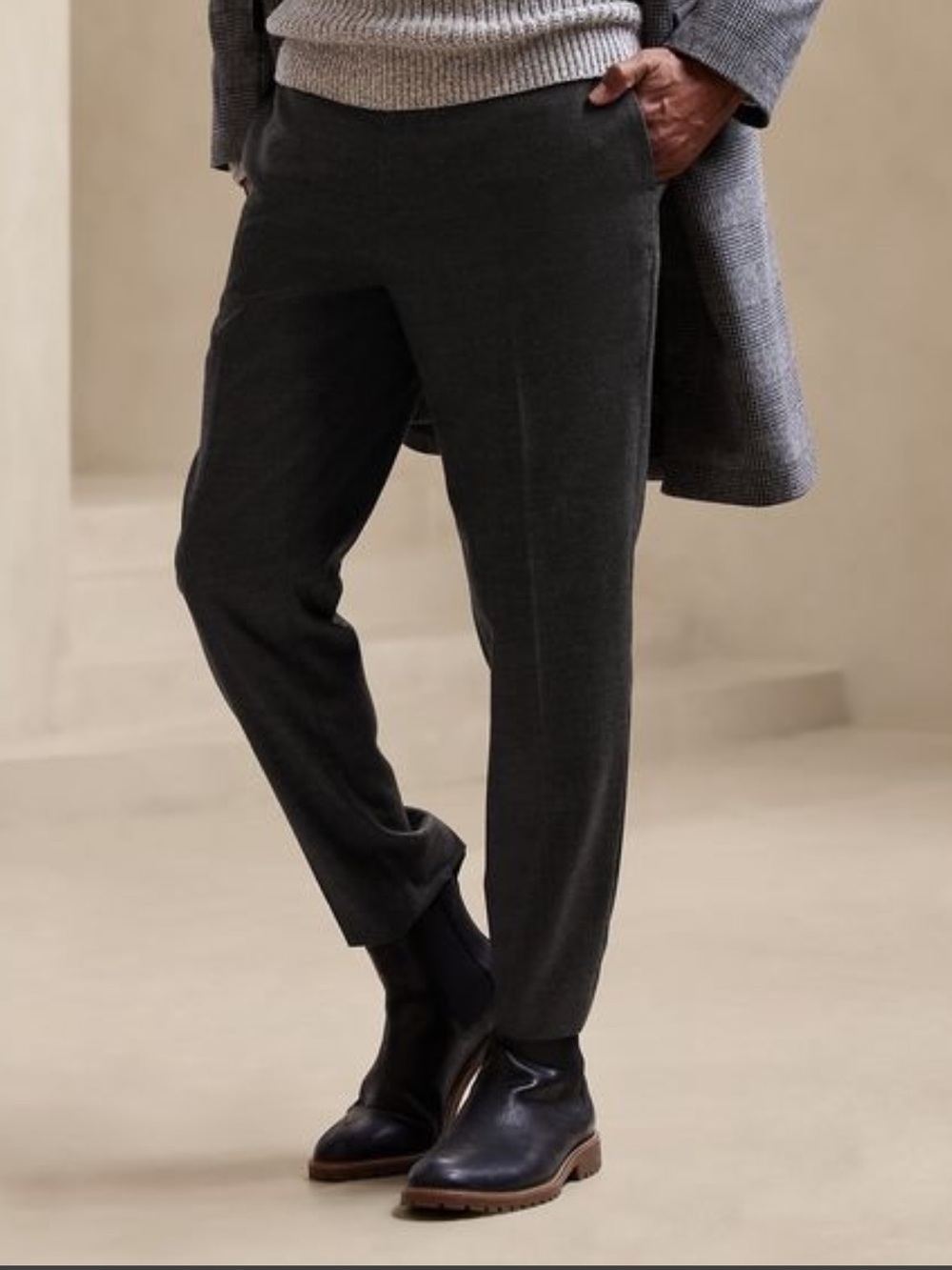 Banana Republic Pants Mens 31X34 Dark Grey Tailored Slim Fit Wool Blend Trousers